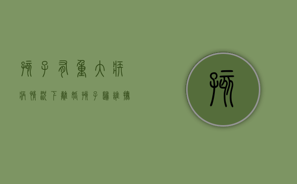 孩子有重大疾病情况下离婚,孩子归谁抚养（孩子重大疾病）