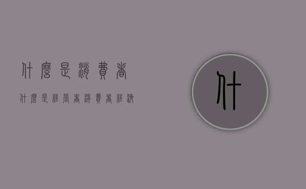 什么是消费者,什么是经营者（消费者经济分析）