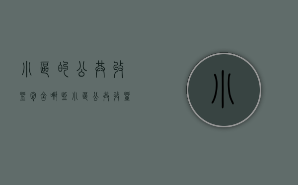 小区的公共收益包含哪些?（小区公共收益由谁收取）