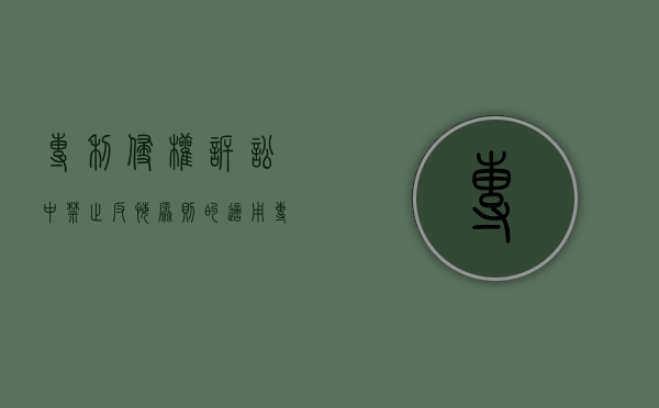 专利侵权诉讼中禁止反悔原则的适用（专利权禁止重复授权原则）