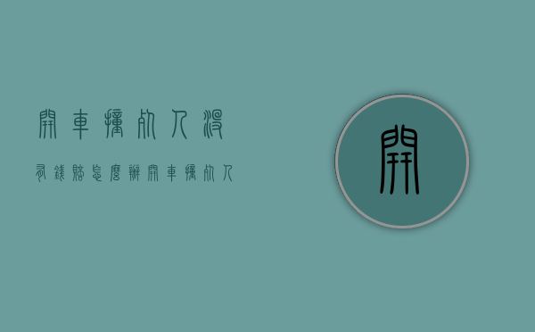 开车撞死人没有钱赔怎么办（开车撞死人家里没有钱赔）