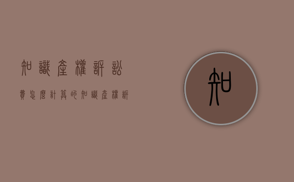 知识产权诉讼费怎么计算的（知识产权诉讼费用）