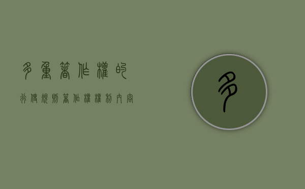 多重著作权的行使规则（著作权权利内容的双重性）