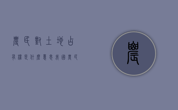 农民对土地占有权是什么意思？（我国农民对土地享有的权利）