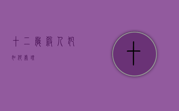 十二岁杀人犯如何处理