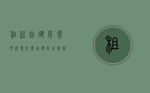 租住自建房需要注意什么（自建房出租这样收益大吗知乎）