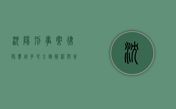沈阳刑事案律师费用多少？全面解析与参考