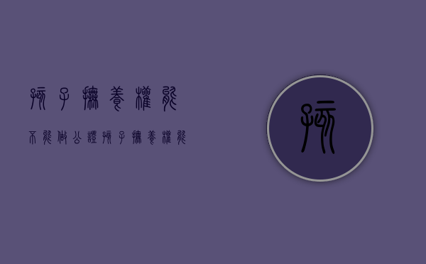 孩子抚养权能不能做公证（孩子抚养权能不能做公证书使用呢）