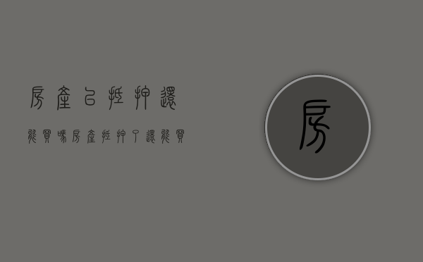 房产已抵押还能买吗（房产抵押了还能买吗）