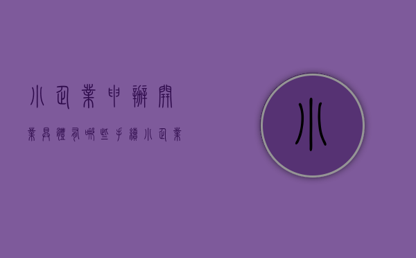 小企业申办开业具体有哪些手续（小企业办理营业执照需要什么材料）