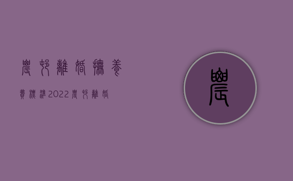 农村离婚抚养费标准2022（农村离婚小孩抚养费标准）