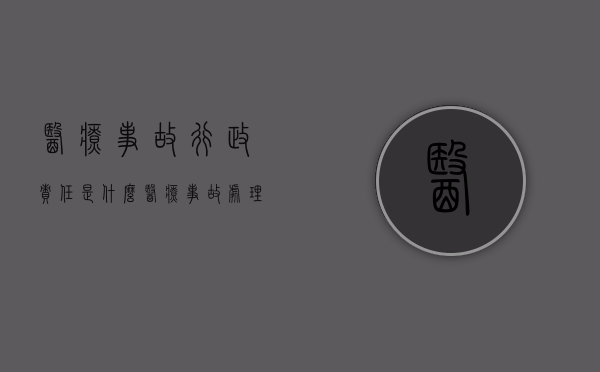 医疗事故行政责任是什么？（医疗事故处理条理）