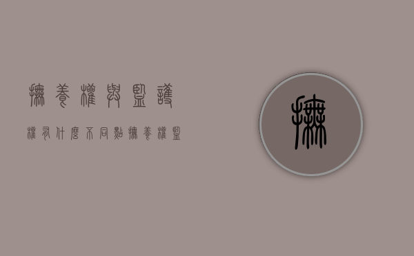 抚养权与监护权有什么不同点（抚养权监护权区别）
