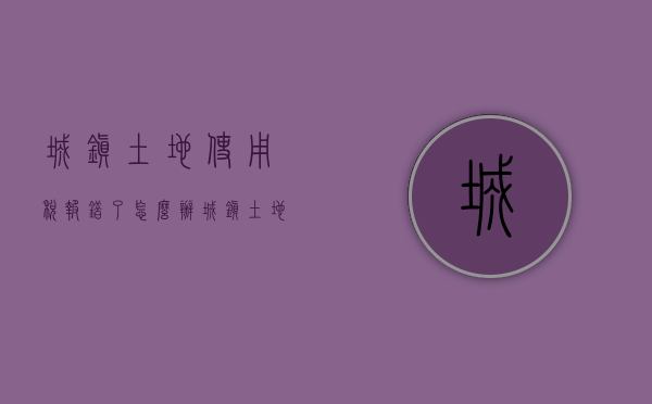 城镇土地使用税报错了怎么办（城镇土地使用税补缴应当怎么操作）