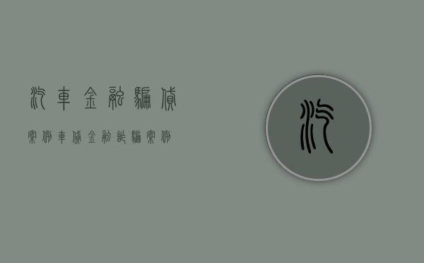汽车金融骗贷案例（车贷金融诈骗案例）