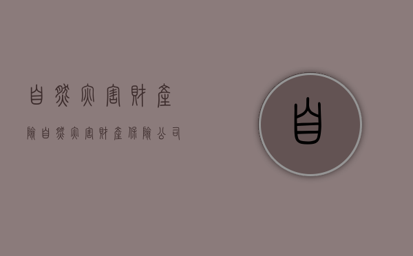 自然灾害财产险（自然灾害财产保险公司赔吗）
