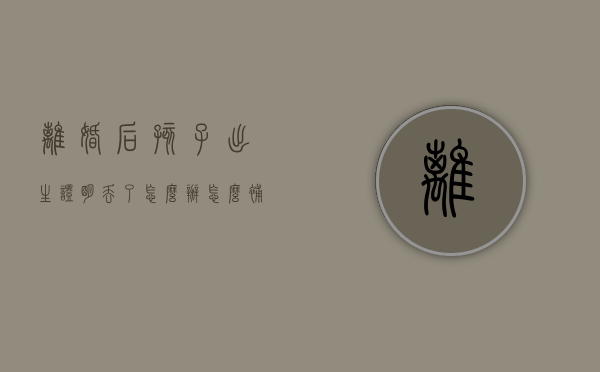 离婚后孩子出生证明丢了怎么办怎么补办（离婚了孩子出生证办理）