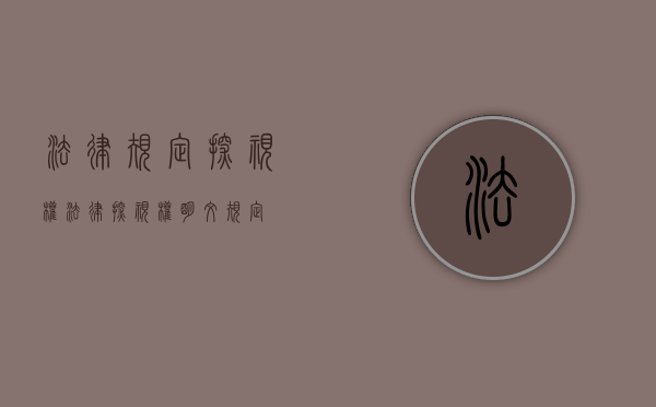 法律规定探视权（法律探视权明文规定）