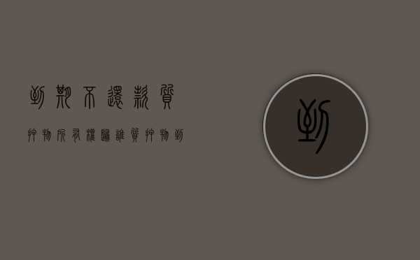 到期不还款,质押物所有权归谁（质押物到期可以直接处置吗）