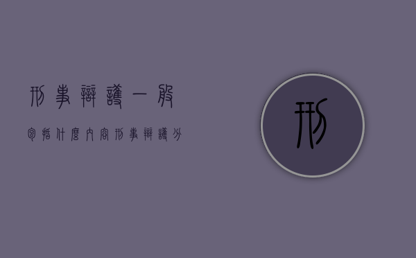 刑事辩护一般包括什么内容（刑事辩护分几种辩护）