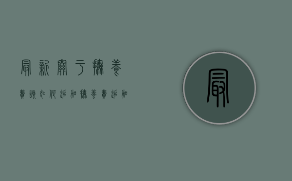 最新关于抚养费该如何追加（抚养费追加一般会怎么判决）