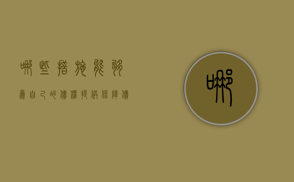哪些措施能够为自己的债权提供保障（债权人应当如何保护自己的权利）