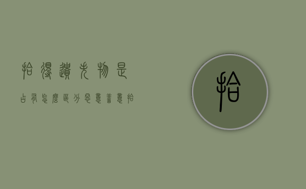 拾得遗失物是占有怎么区分恶意善意（拾得遗失物的占有属于什么类型占有）