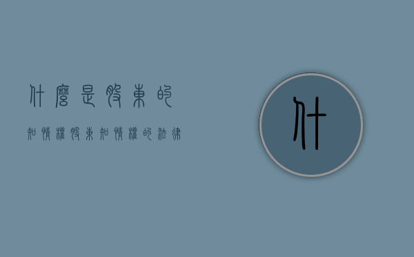 什么是股东的知情权（股东知情权的法律规定）