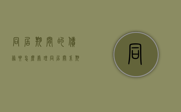 同居期间的债务要怎么处理（同居关系期间债权债务）