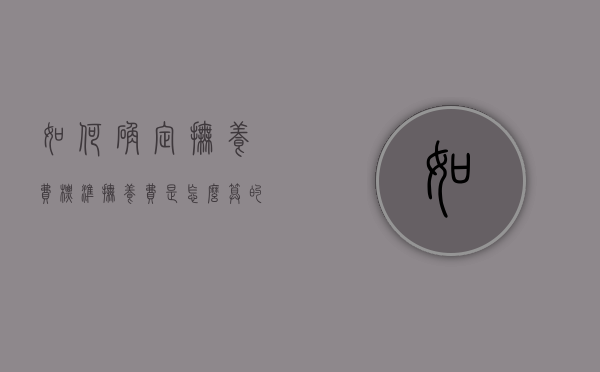 如何确定抚养费标准（抚养费是怎么算的?）