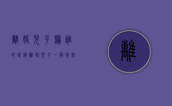 离婚儿子归谁的咨询（离婚儿子一般判给谁）