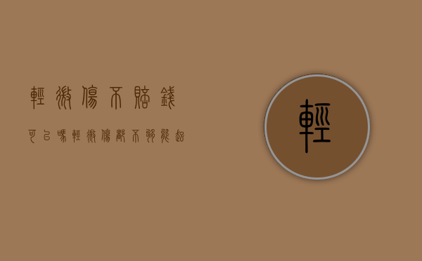 轻微伤不赔钱可以吗（轻微伤都不够能起诉吗）