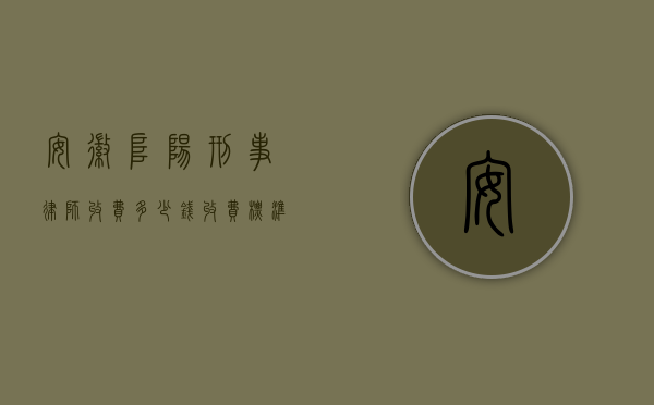 安徽阜阳刑事律师收费多少钱？收费标准与影响因素解析