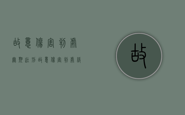 故意伤害判处无期徒刑（故意伤害判处缓刑什么时候就可以出来）