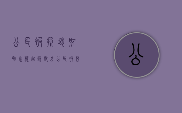公民被损坏财物怎样起诉对方（公民被损坏财物怎样起诉他人）