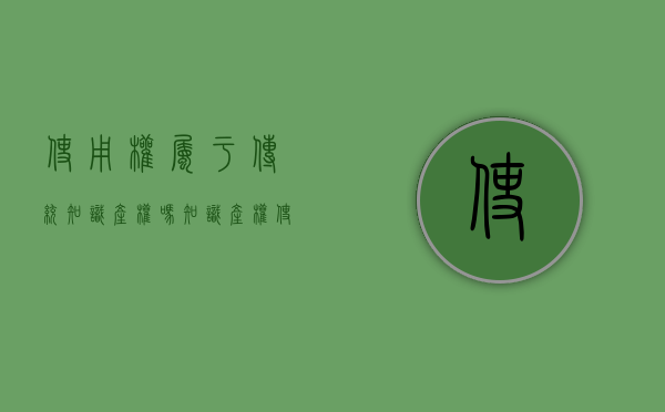 使用权属于传统知识产权吗（知识产权使用权和所有权）