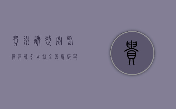 贵州请整容医疗律师多少钱？全面解析与考量