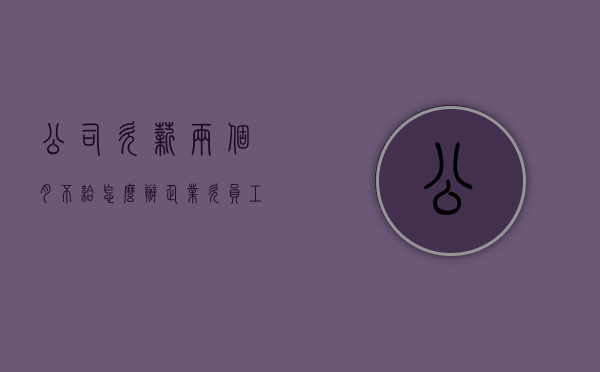 公司欠薪两个月不给怎么办（企业欠员工两个月工资怎么办）