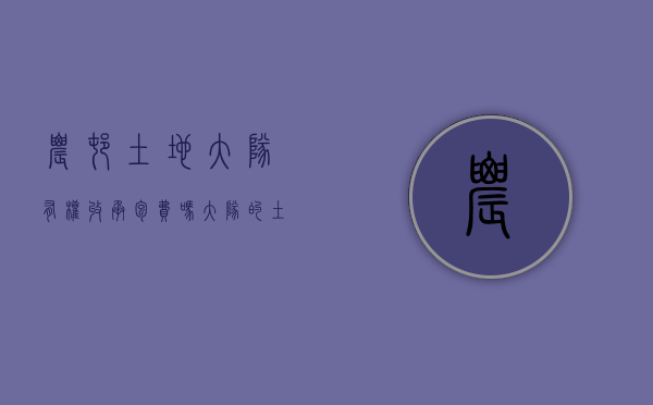 农村土地大队有权收承包费吗（大队的土地承包个人了,到国家占地是能分给个人钱吗）