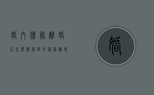 婚内债务离婚后怎么偿还（婚内债务离婚后如何承担）