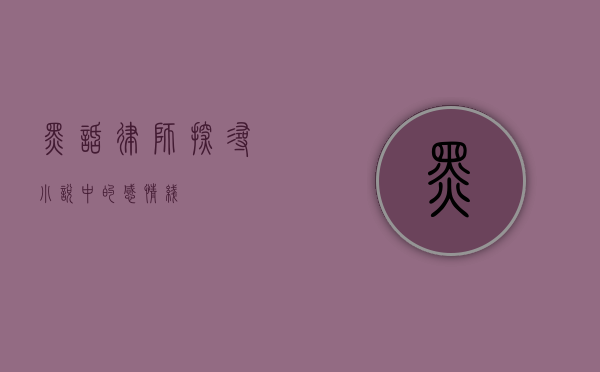黑话律师，探寻小说中的感情线