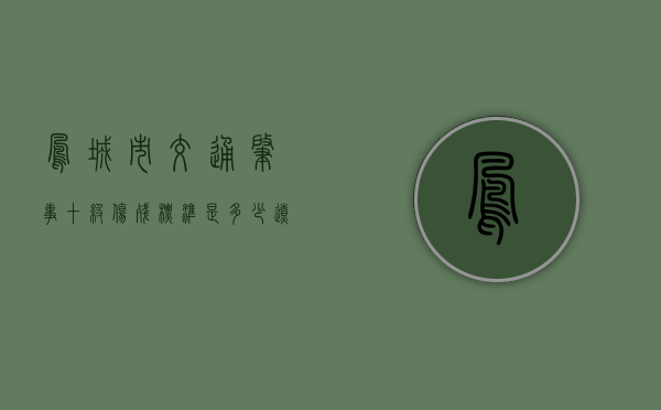 凤城市交通肇事十级伤残标准是多少（辽宁凤城车祸现场）