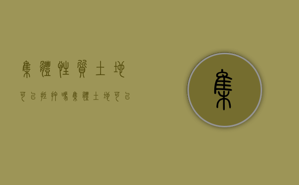 集体性质土地可以抵押吗（集体土地可以办理抵押登记吗）