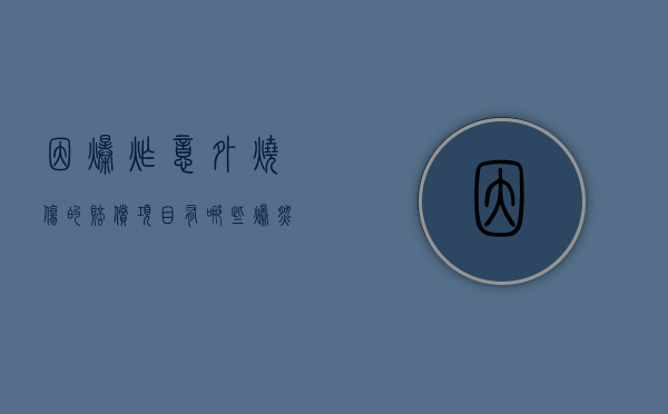 因爆炸意外烧伤的赔偿项目有哪些（爆燃烧伤）