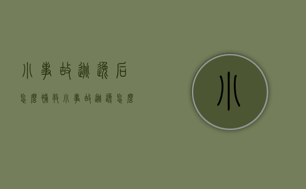 小事故逃逸后怎么补救（小事故逃逸怎么报案）
