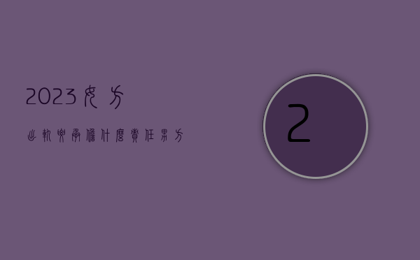 2023女方出轨要承担什么责任（男方出轨要承担什么责任和义务）