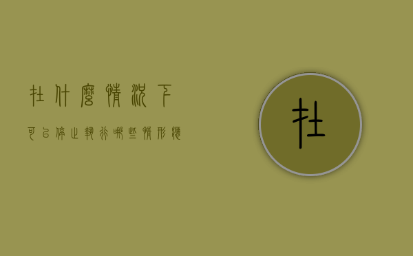 在什么情况下可以停止执行（哪些情形应当中止执行）