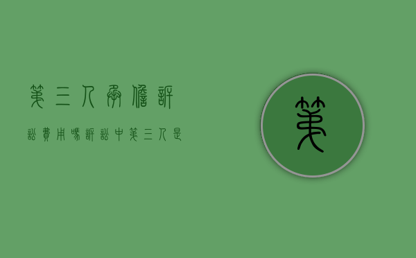 第三人承担诉讼费用吗（诉讼中第三人是什么意思）