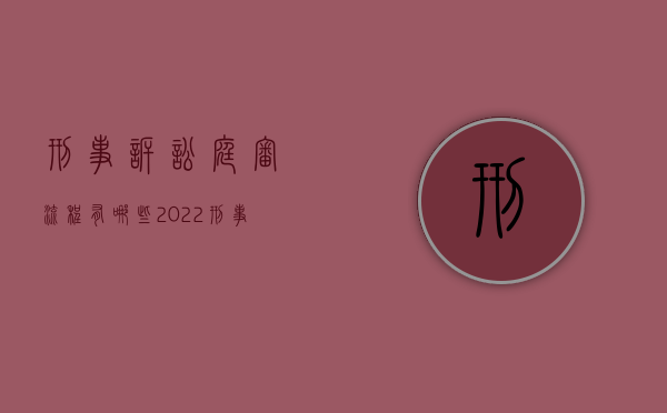 刑事诉讼庭审流程有哪些2022（刑事案件庭审流程图）