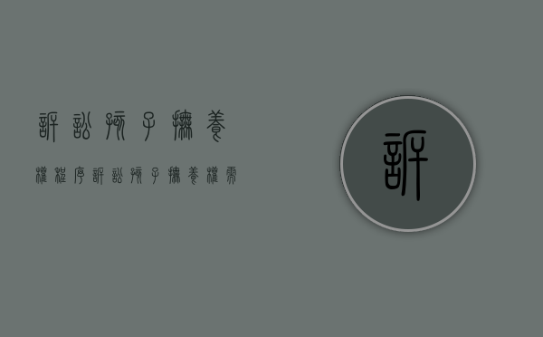 诉讼孩子抚养权程序（诉讼孩子抚养权需要具备哪些条件）
